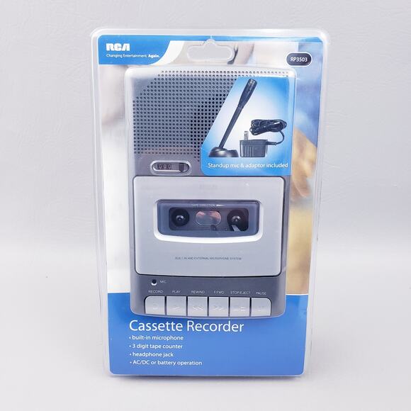 RCA Audiovox RP3503 Portable Recorder & Cassette Player with Standup Mic NEW - Picture 2 of 10